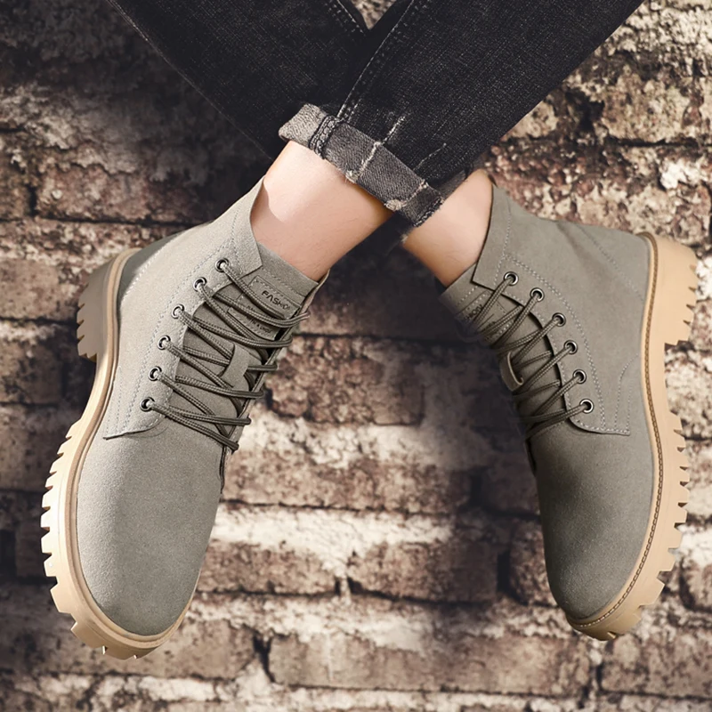 

Мужские ботинки со шнуровкой, теплые зимние резиновые ботинки до щиколотки, для тенниса