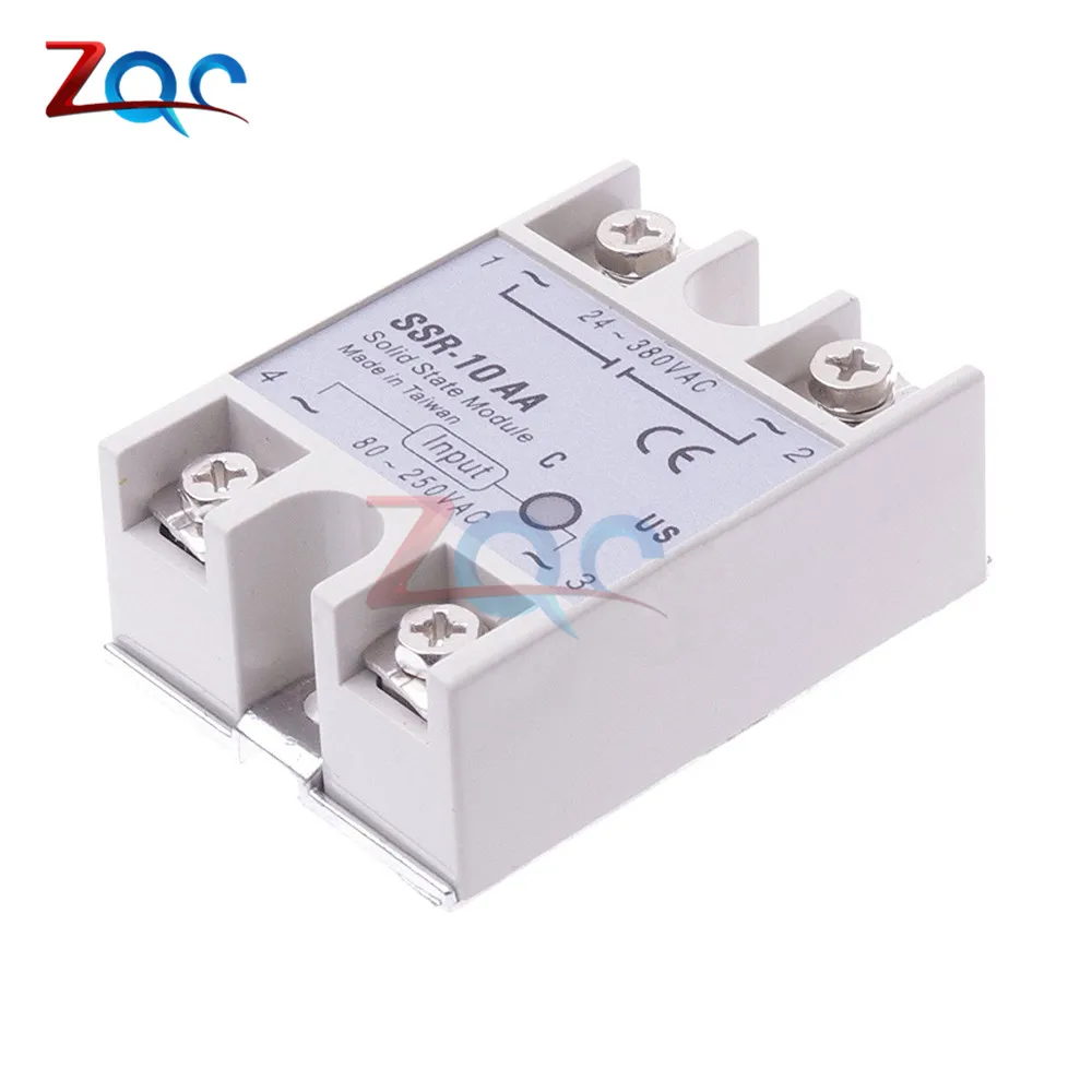 Твердотельные реле SSR-10AA SSR-25AA SSR-40AA 10A 25A 40A AC Управление генератор импульсов 80-250VAC для 24-380VAC SSR 10AA 25AA 40AA теплоотвод