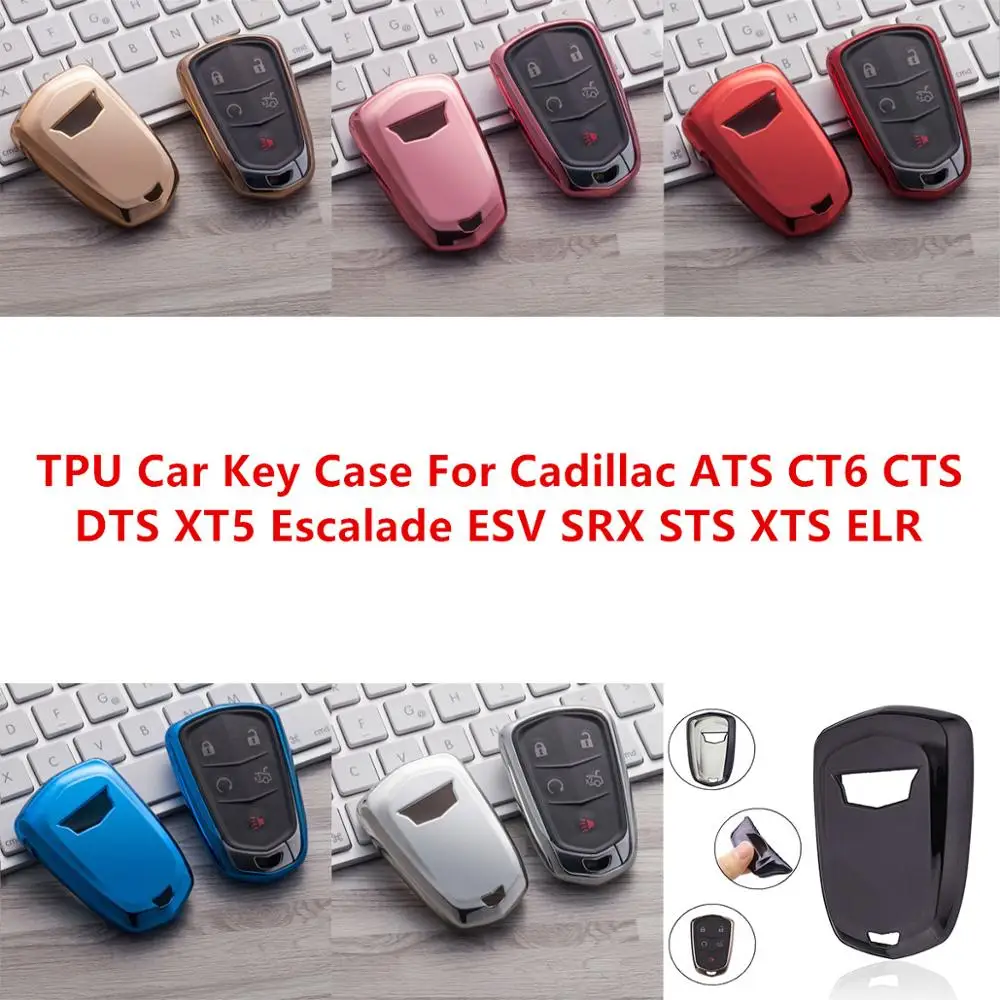 ТПУ чехол для автомобильного ключа умный с дистанционным управлением Cadillac ATS CT6 CTS