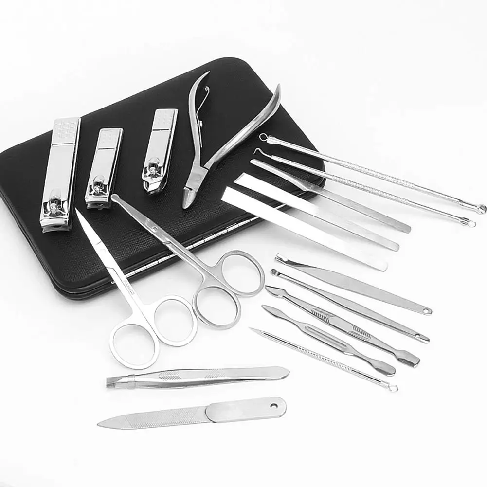 18 шт. инструменты для ногтей из углеродистой стали набор клипер маникюрный