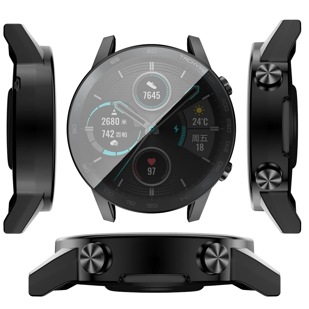 Screen Protector Case for HUAWEI Honor Magic Watch 2 46mm Cover Anti-scratch Soft TPU Bumper Full Screen Protection Cover Cases