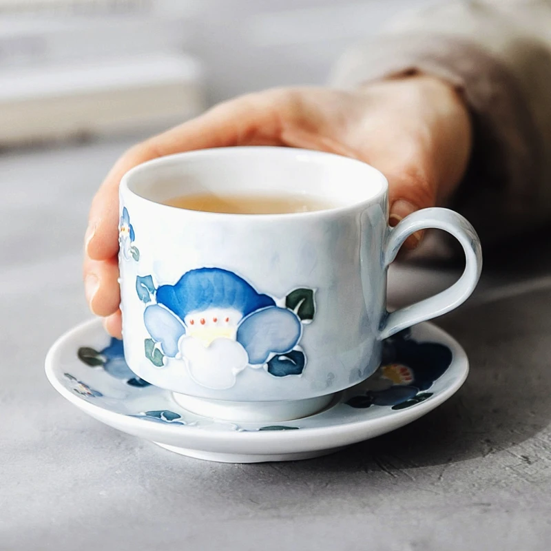 

Традиционная китайская кофейная чашка, фарфоровый послеобеденный винтажный многоразовый чайный сервиз, уникальный домашний декор для взр...