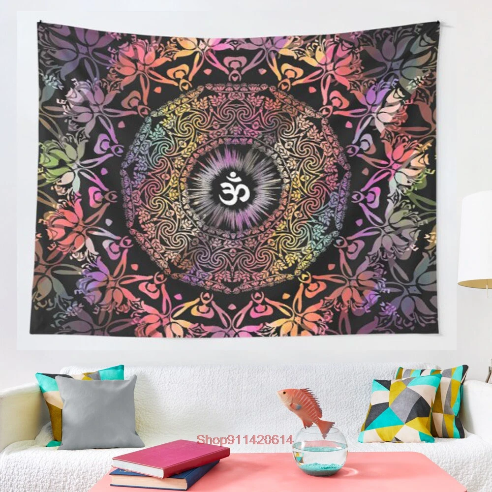 

Mandala Om Zen Yoga Hippie Meditation Mandala tapestry Art Wall Hanging Tapestries for Living Room Home Dorm Decor