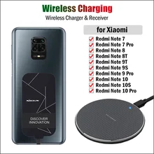 Qi Wireless Charging Adapter for Xiaomi Redmi Note 7 8 8T 9S 9T 9 10S 10T 10 Pro Wireless Charger+USB Type C Receiver