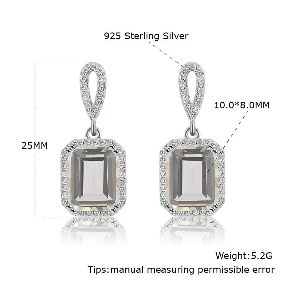 

Real 925 Sterling Silver Earrings Dangle Green Amethyst Natural Gemstone For Women Birthday Gifts Luxury Fine Jewelry