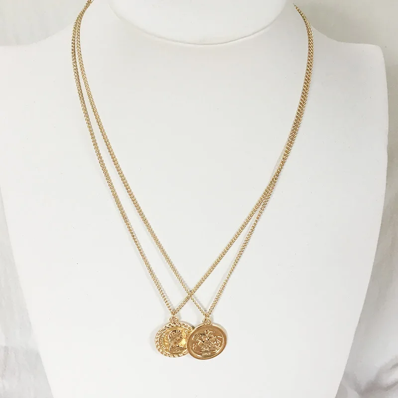 Ожерелье с монеткой ожерелье крупной цепочкой минималистичное из золотого