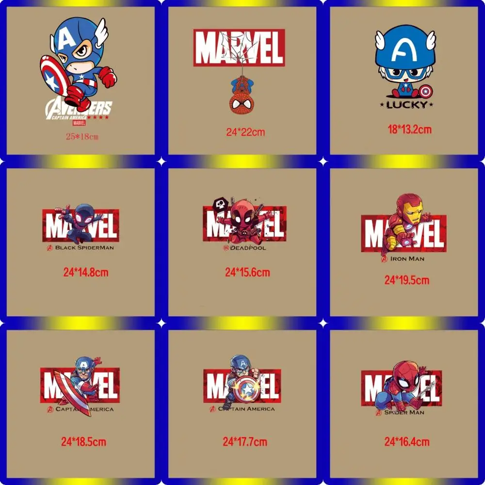 1PCS Deadpool Cartoon Marvel Avengers Hero Heat Transfer Sticker Patch For T-shirt Accessories DIY Apparel Thermal Printing |