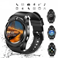 v8 digital smart watch with sim card men women rouch smartwatch bluetooth call pedometer watch for ladies free spare battery