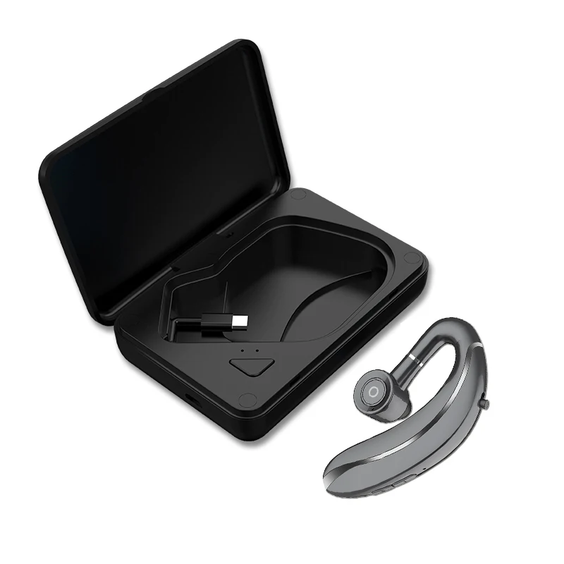 gray charging box Q10 беспроводной наушник для вождения, ушные крючки, Bluetooth наушники, 210 мА/ч, одиночный, Handfree, с микрофоном, для Iphone11, samsung, HUAWEI, все - Цвет: gray charging box