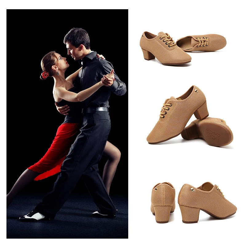 SWDZM Men Standard Dance Shoes Ballroom Shoe Breathable mesh low-heel Practice Competition Women Modern Dancing Shoe Dance sport