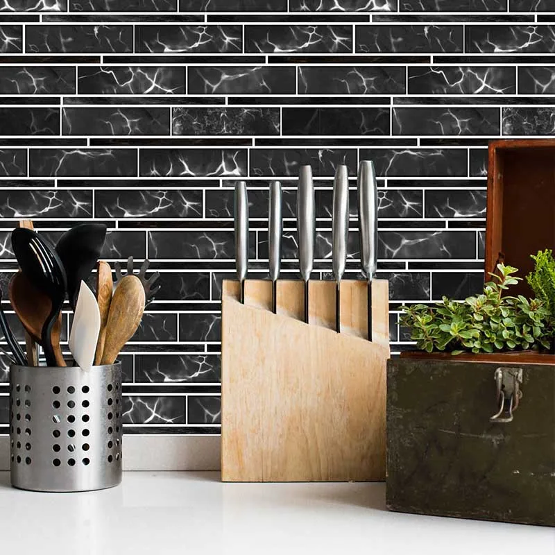 

3D Striped Wall Stickers Paper Brick Stone Stripe Wallpaper Self-Adhesive DIY Stone Pattern Wallpaper Living Room Sticker