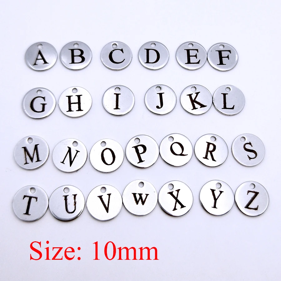 Гравированный диск безопасный A-Z 26 первоначальных букв брелок титановый