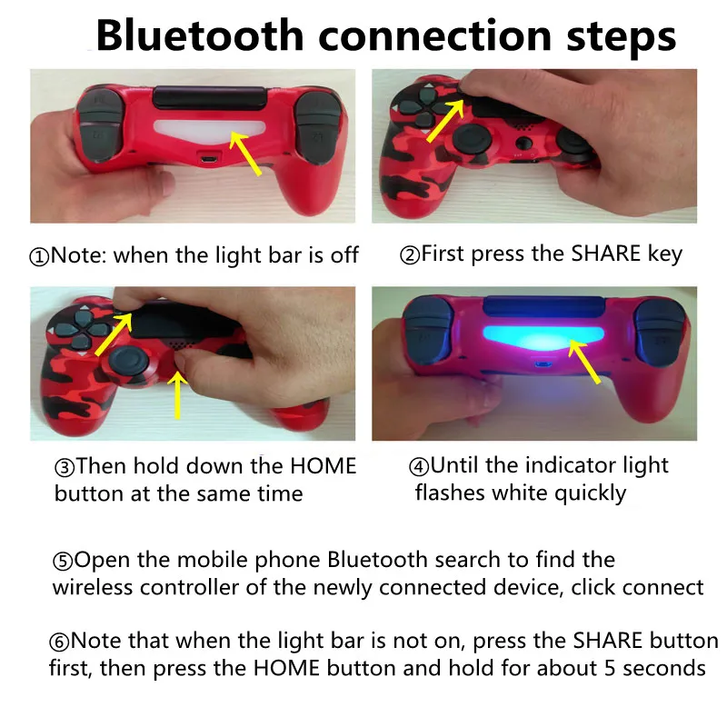 

For Sony PS4 / Playstion 4 Bluetooth Wireless Controller Joystick / Gamepad / Support PC / IPad / Laptop / Android Phone