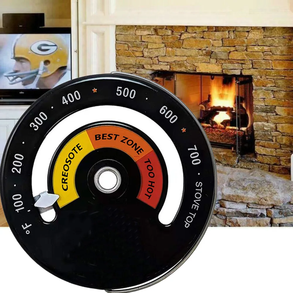 

1 X Stove Thermometer 63x9mm/2.48x0.35in Stove Flue Temperature Gauge For Wood Burner Log Burner BBQ