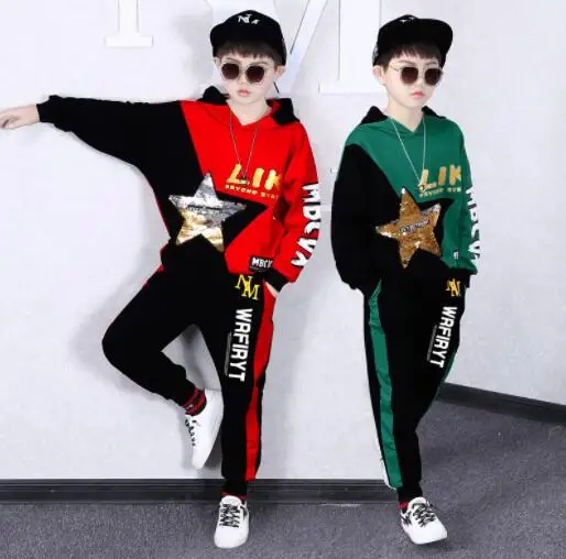 Kids Clothing Sets Casual Long Sleeve Sport Suit For Boys Clothes 2021 Autumn Teenage Outfits Children Hip Hop Costumes | Детская одежда