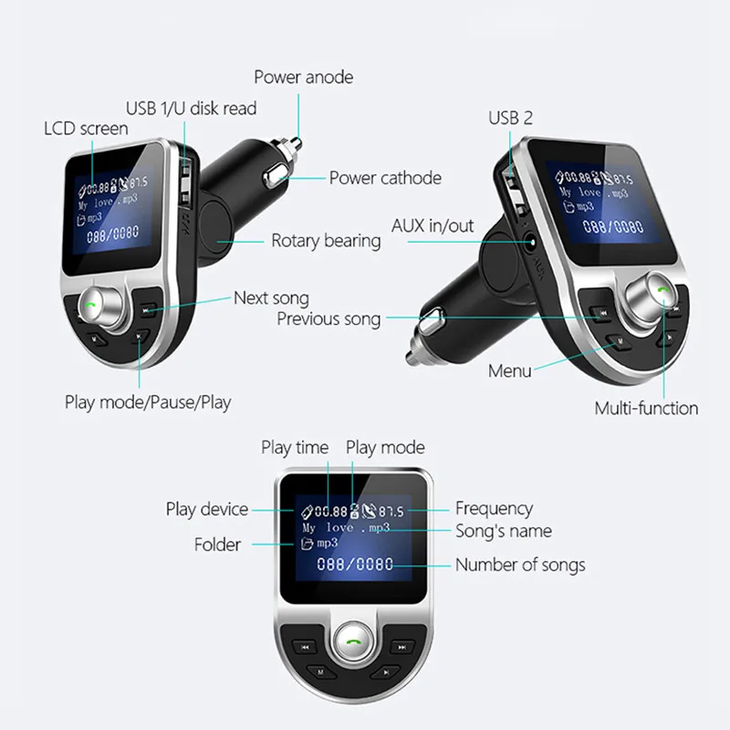 Новый Автомобильный MP3 плеер с большим экраном и поддержкой Bluetooth функцией