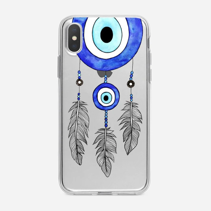 Прозрачный чехол для телефона Iphone 7 XR 6s иллюстрации сглаза IPhone MAX XS X 5 6 8 Plus мягкий