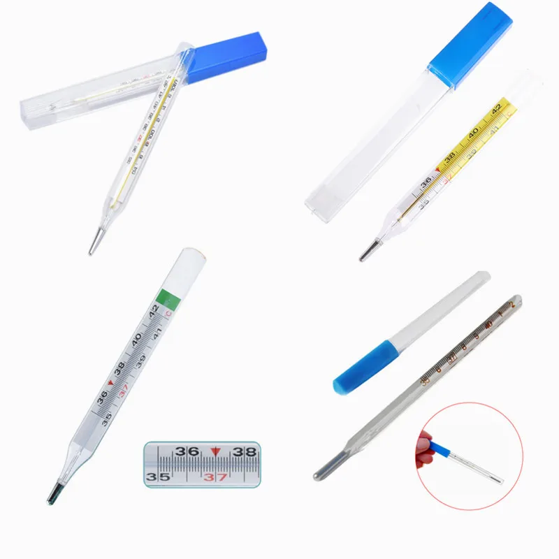 Прибор для измерения температуры тела стеклянный ртутный термометр в подмышках