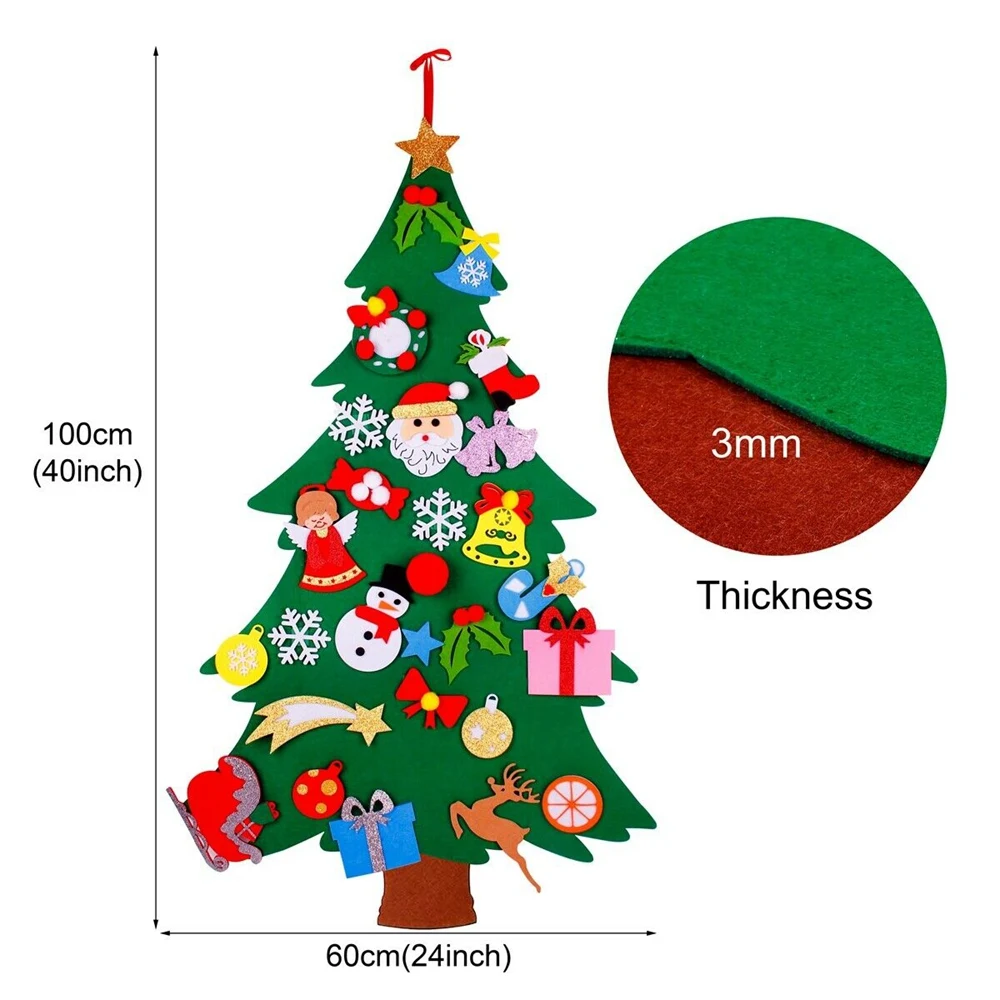 

Kids Felt Christmas Tree with Ornaments Xmas Gift DIY Door Wall Hanging Decor