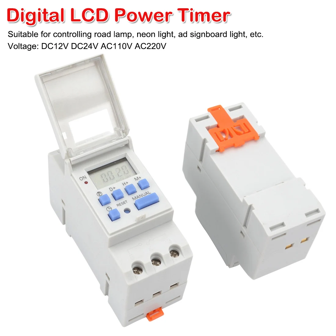 

Digital Timer Switch Electronic Weekly 7 Days Programmable Digital Timer Switch Control DC 220V 110V 12V 16A Timing Rail Mount
