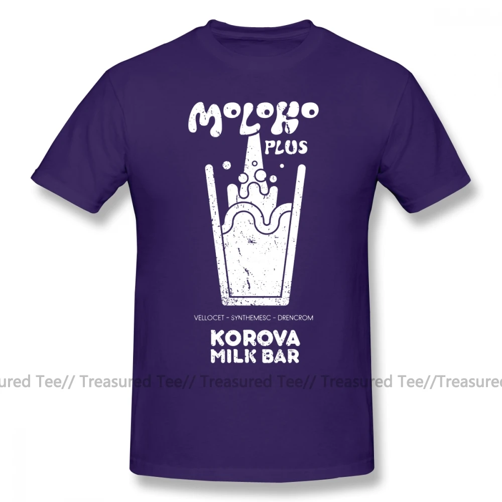 Purple Заводная оранжевая футболка Moloko Plus A Clockwork оранжевая Футболка модная Милая футболка с коротким рукавом 100 хлопок мужская футболка с принтом - Цвет: Purple