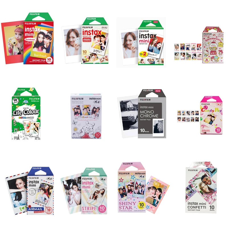 10 листов Fuji fuji film instax mini цветные края fims для мгновенной камеры 7s 25 50s 8 90