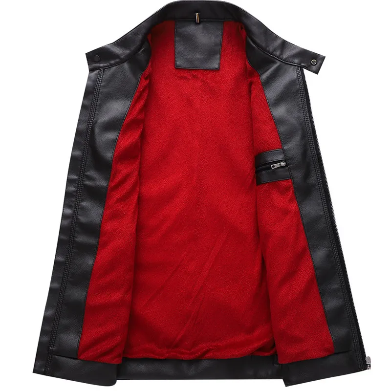 Осенне-зимняя мужская кожаная куртка модная флисовая ветровка кожаное пальто