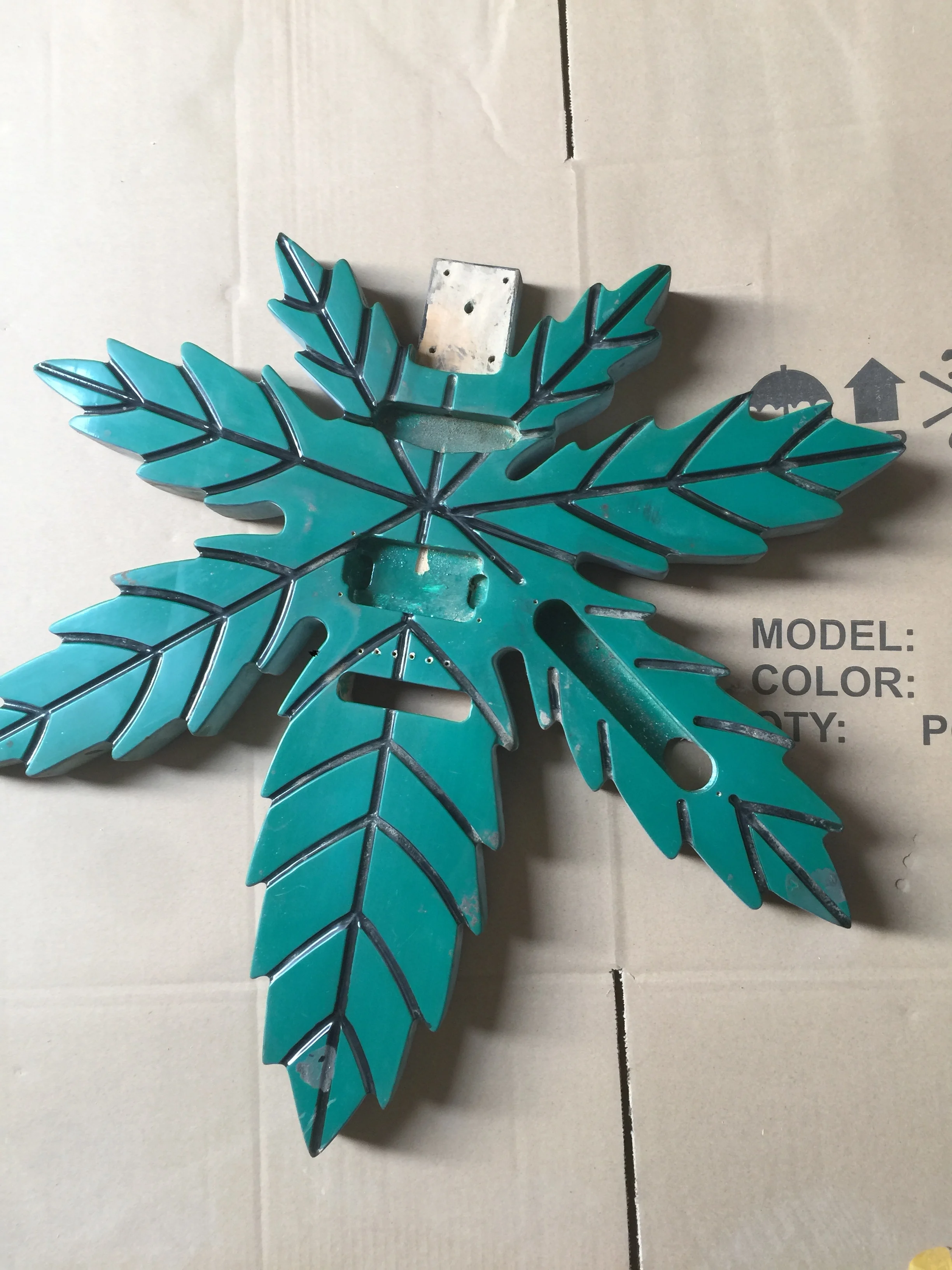 DIY ручной работы форма зеленого листа с тримоло гитары тела | Спорт и развлечения