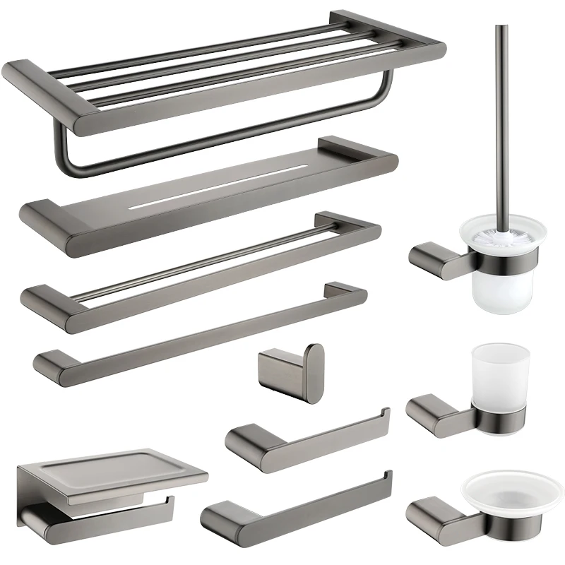 Bar Hook Toilet Paper Holder Toilet Brush Holder Towel Rails Racks Bathroom Accessories