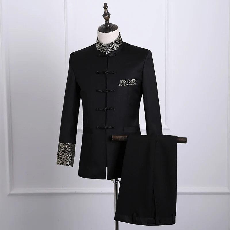2019 Stage Costumes Men's Formal Suit Tang Chinese Style Wedding Groom's Clothing Performing Compere Wear VDB880 | Тематическая