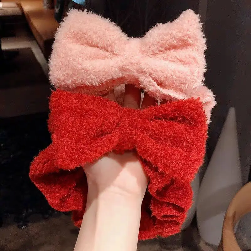 

Coral Fleece Hair Bands Soft Hair Accessories Wash Face Makeup Turban Hairbands for Women Cute Girls Bow Headbands