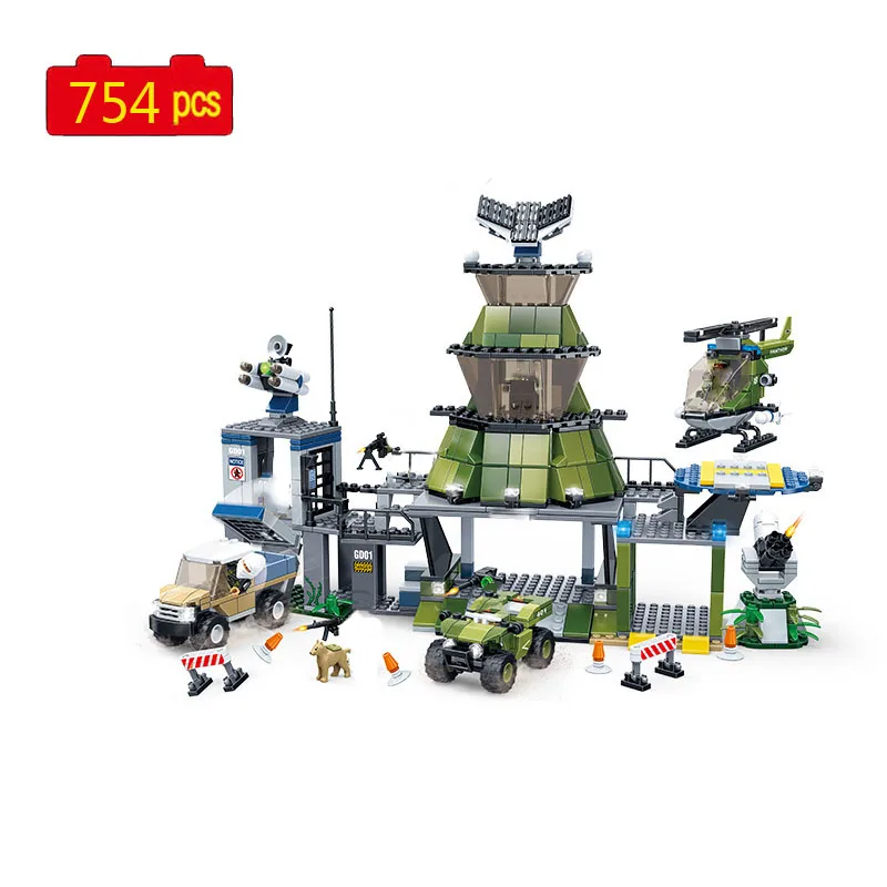 

Military series WW2 army Military base command center Mini off-road vehicle motorcycle Building Blocks Bricks Toys Gifts