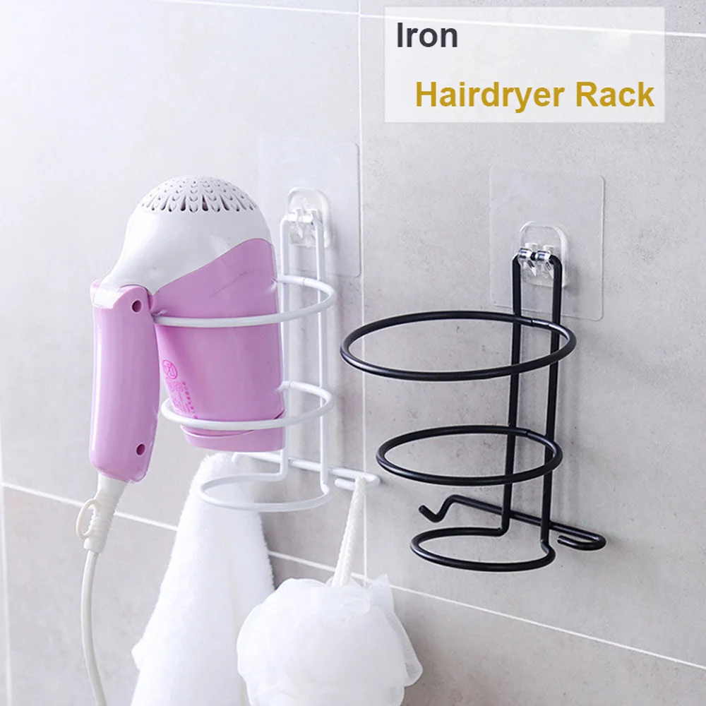 Настенная железная стойка для фена 1 шт.|Подставки хранения и стеллажи| |