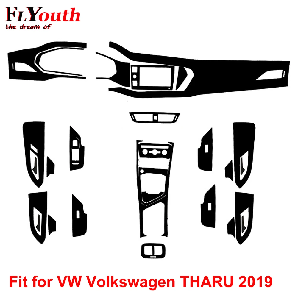 

Наклейка 5D из углеродного волокна для Volkswagen VW THARU 2019, автомобильная панель переключения передач, держатель стакана для воды, панель, рамка, о...