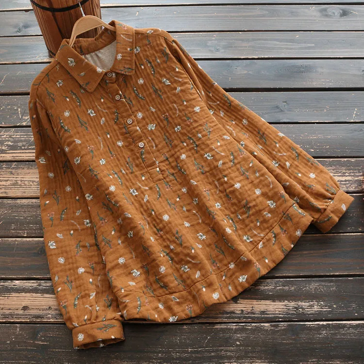 7291новинка весна женский винтажный цветочный хлопковый пуловер японский стиль Mori