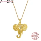 AIDE ожерелье для женщин 925 стерлингового серебра личности слон кулон ожерелье из циркона квадратной золотая цепочка ожерелье ювелирные изделия Bijoux Femme (украшения своими руками)