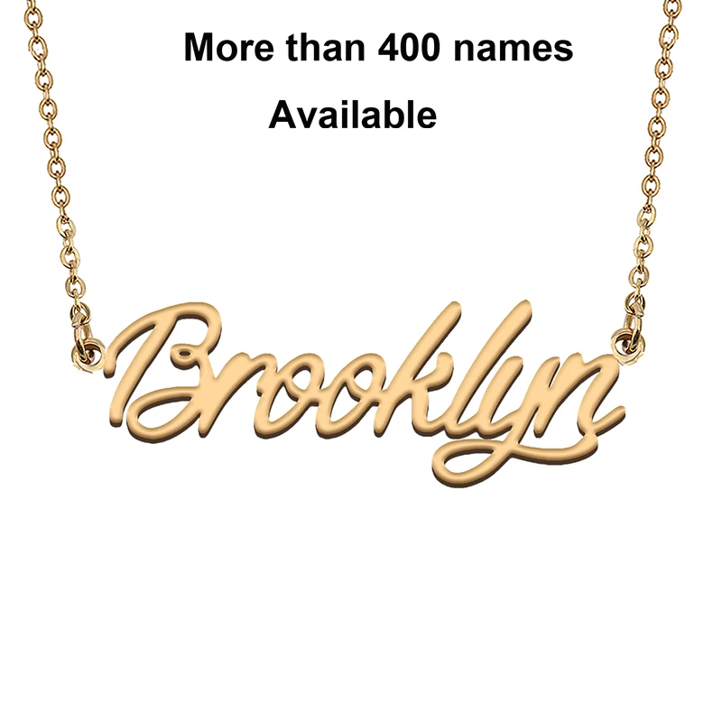 

Cursive Initial Letters Name Necklace for Brooklyn Birthday Party Christmas New Year Graduation Wedding Valentine Day Gift