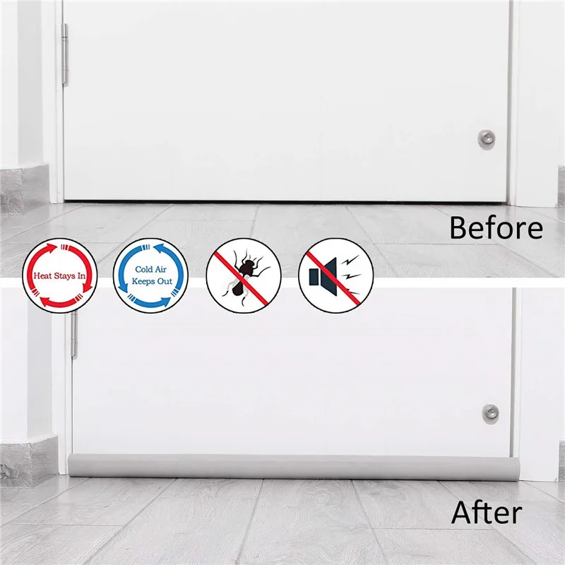 New Door Bottom Seal Strip Stopper Guard Wind Dust Weather Stripping Burlete Puerta Casa Soundproof Tape Gap Sealer Protector |