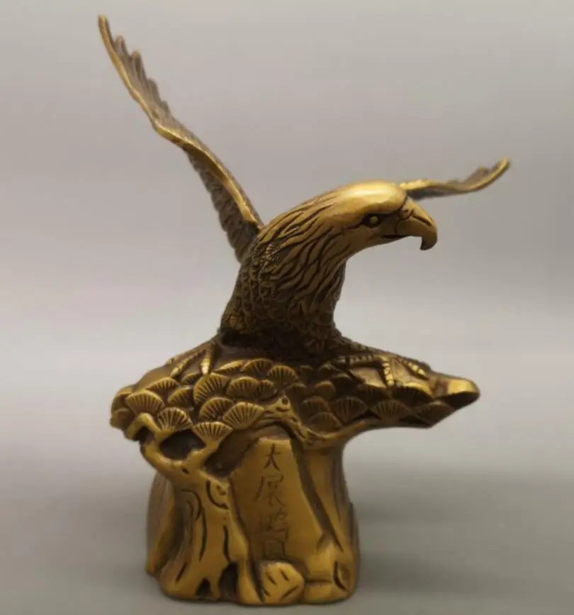

Китай, латунный мужской Орел, демонстрация крыльев, ремесла, статуя