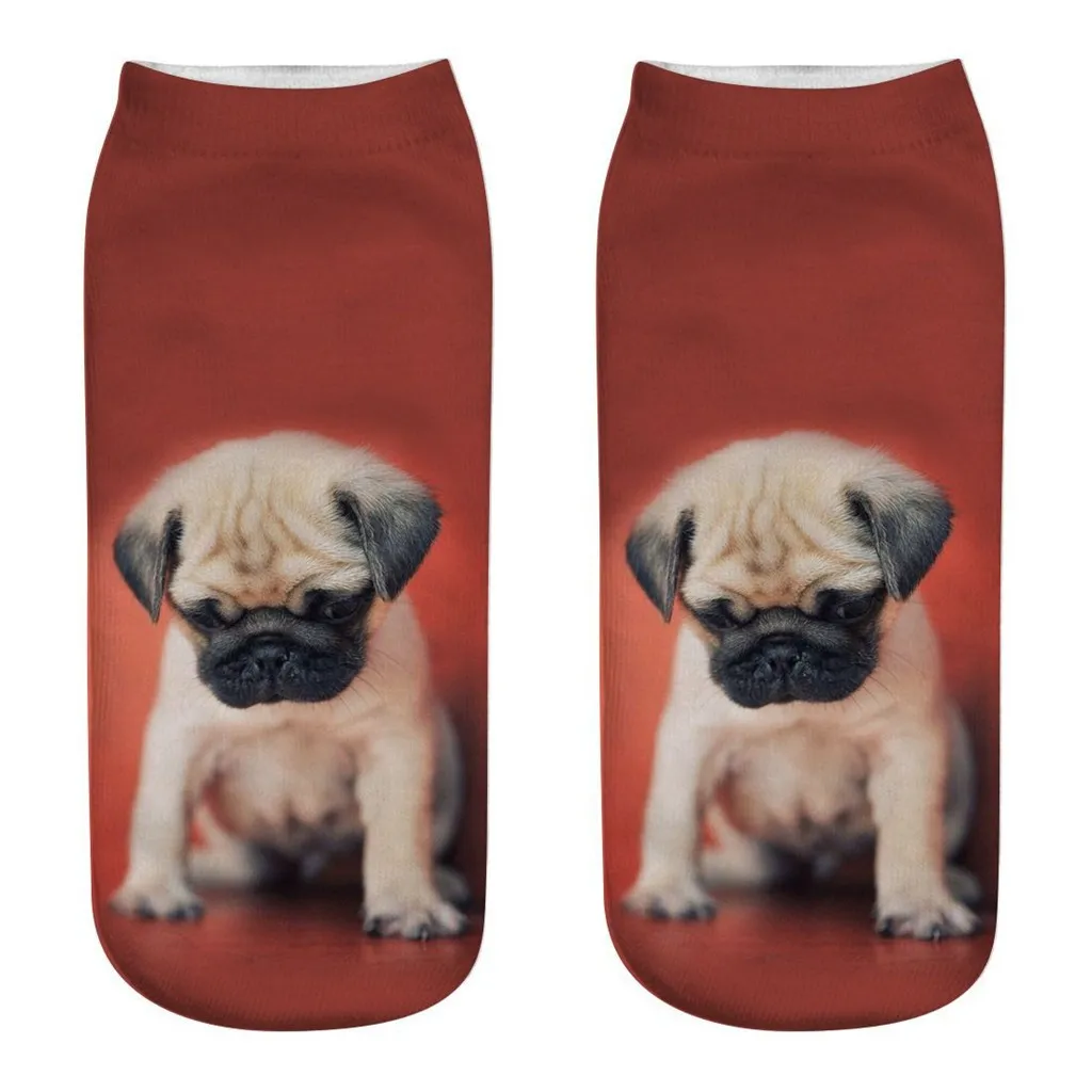 

Women 3D Novelty Crazy Funny Dog Ankle Socks Cute Colorful Cartoon print cute Low Cut Socks Sokken