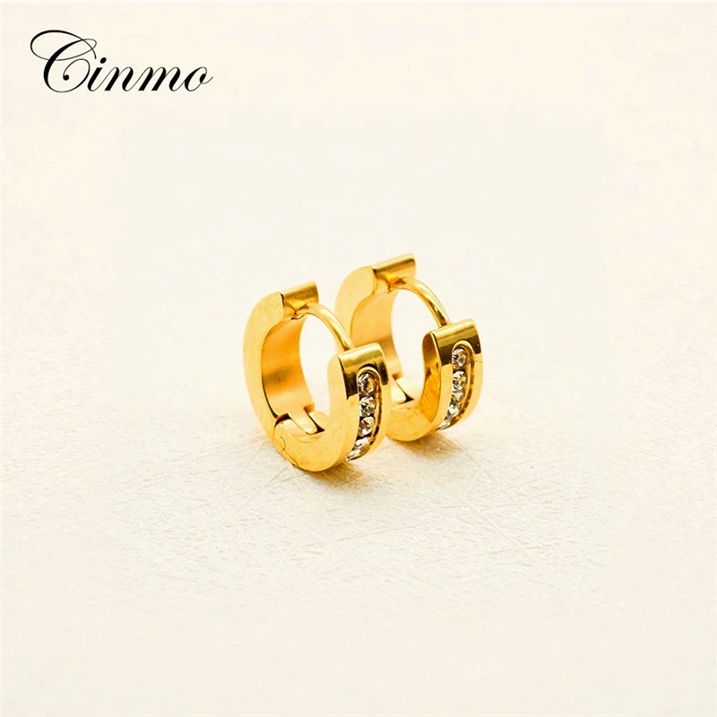 Серьги гвоздики из нержавеющей стали с кристаллами|Серьги-гвоздики| |