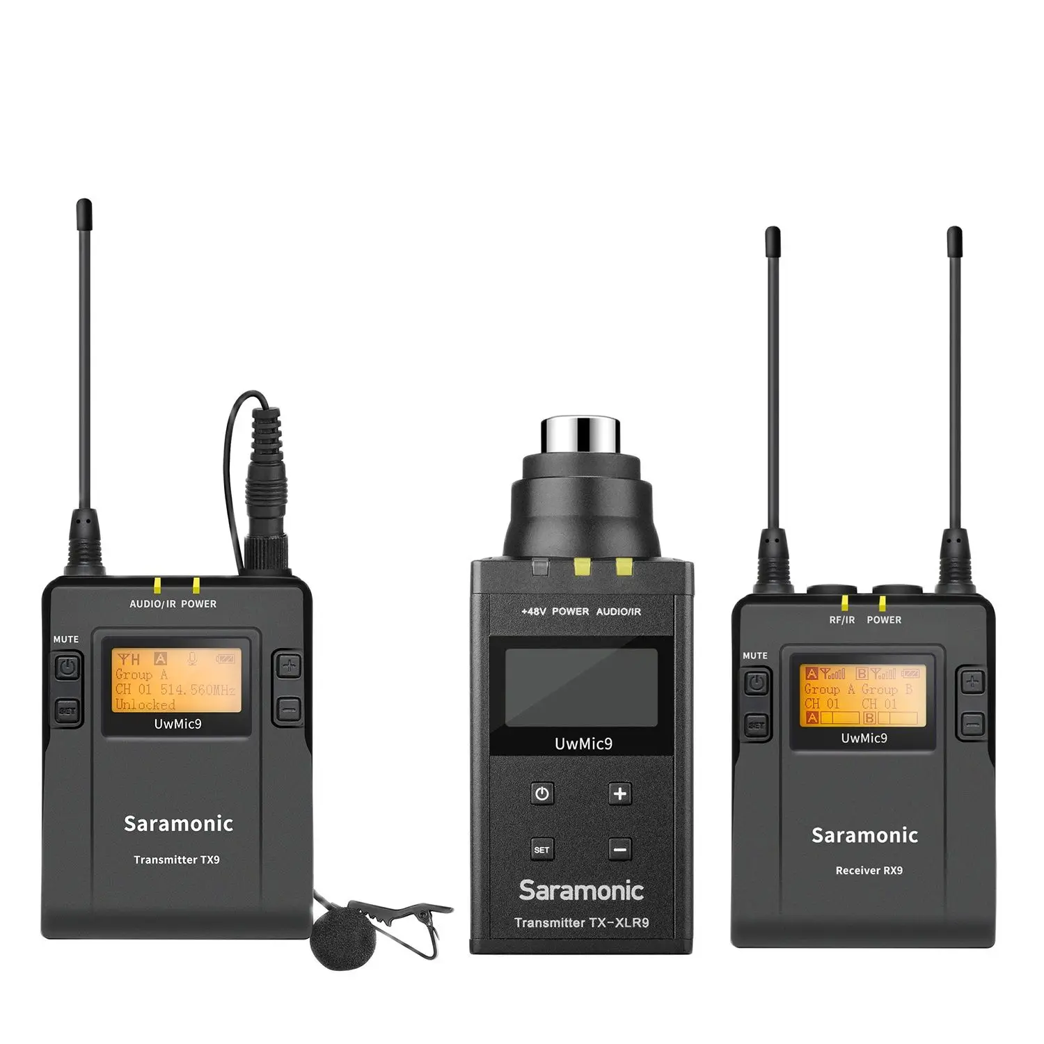 Saramonic UWMIC9 Kit5/kit6 УВЧ беспроводной петличный микрофон с функцией аудио монитора