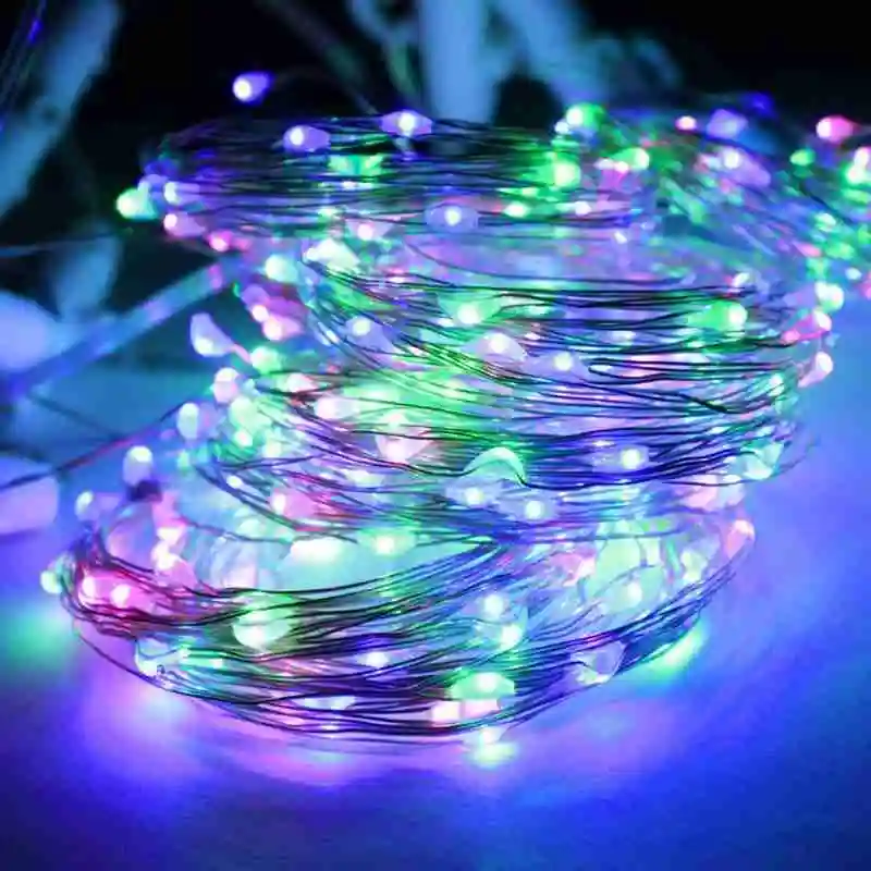

100LED 200LED Solar String Lights Waterproof Copper Choose Wire Can Outdoor Fairy Color Decoration Garden 3 Lamp Christmas L2U1