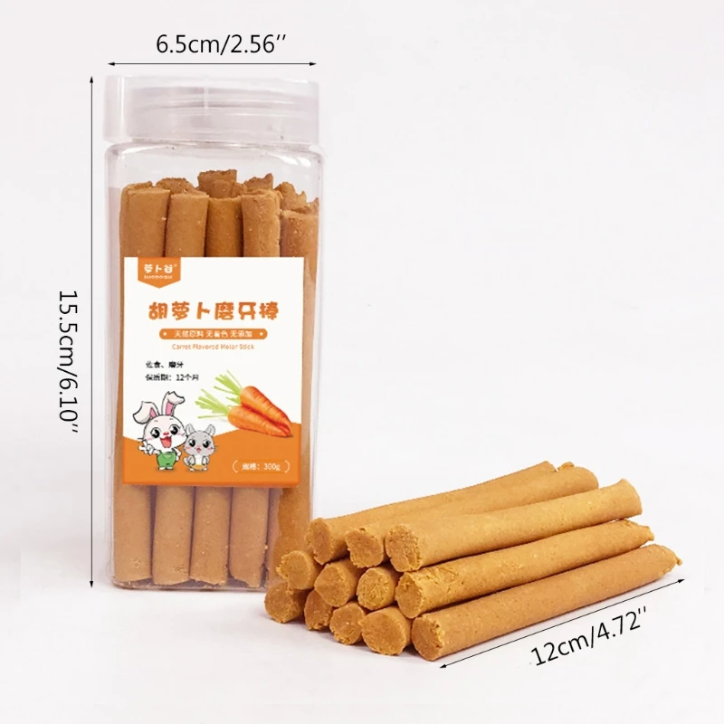 

Rabbit Chew Toys Safe Treats for Small Pet Teeth Grinding Natural Carrot Sticks for Hamsters Gerbils Degu Bunny
