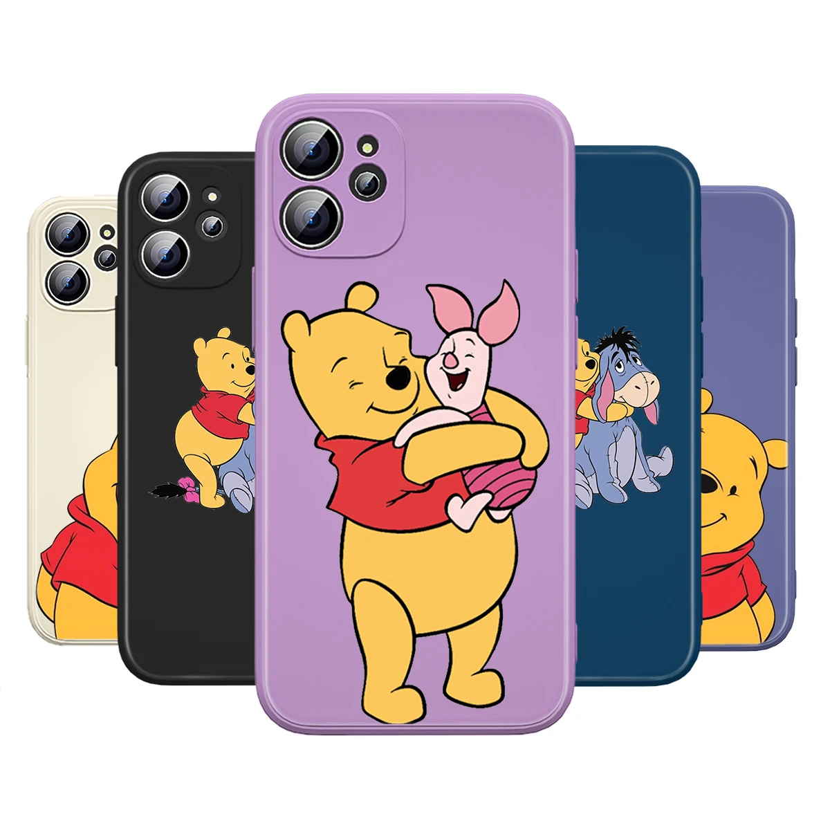 

Winnie The Pooh Liquid Silicone Soft Cover For Apple IPhone 13 12 Mini 11 Pro XS MAX XR X 8 7 6 SE Plus Phone Case