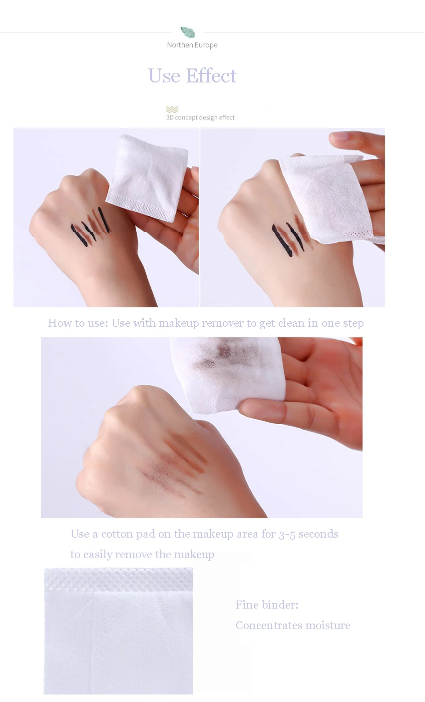 50 шт. средство для снятия макияжа ручная вставка удаления кожи хлопок ухода за