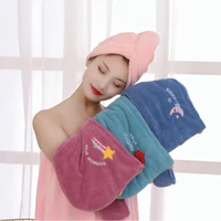 microfiber hair drying towel super absorbent instant hair dry wrap with button anti frizz soft bath shower cap head towel