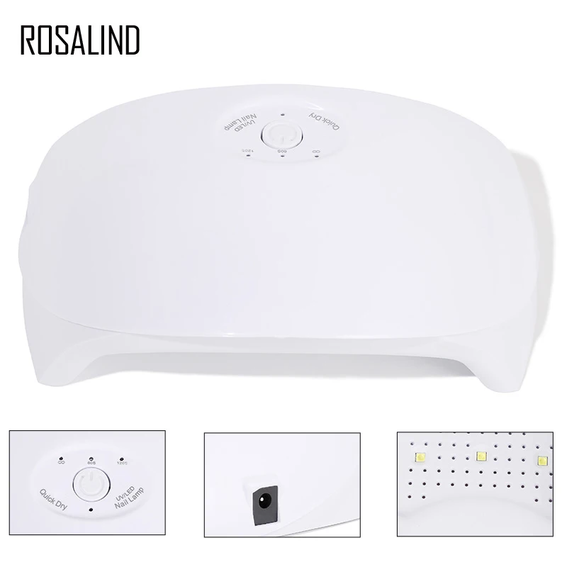 ROSALIND Gel Nail Dryer 12 Leds Lamp 36W UV Sensor 60s Timer Quick Dry Nail Gel Lamp For Drying Nails Auto Sensor Manicure Tools