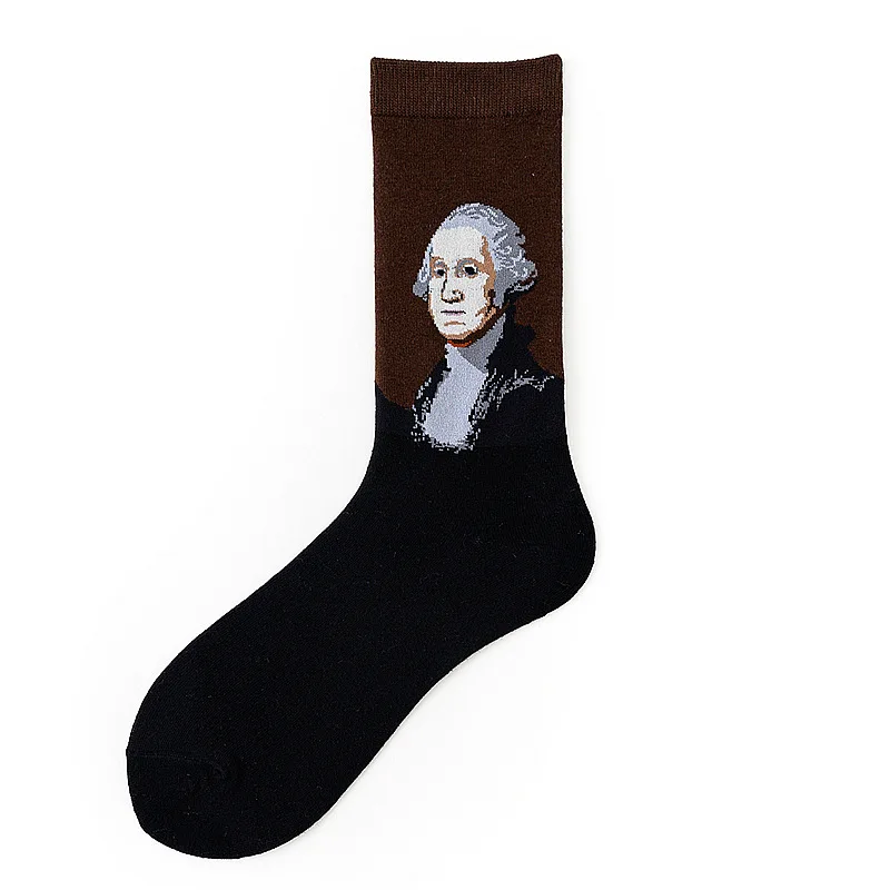 

10 Pairs/lot New Fashion Color Fashionable Personalized Famous Painting Series Men's Men Women Funny Cotton Socks EUR38-42