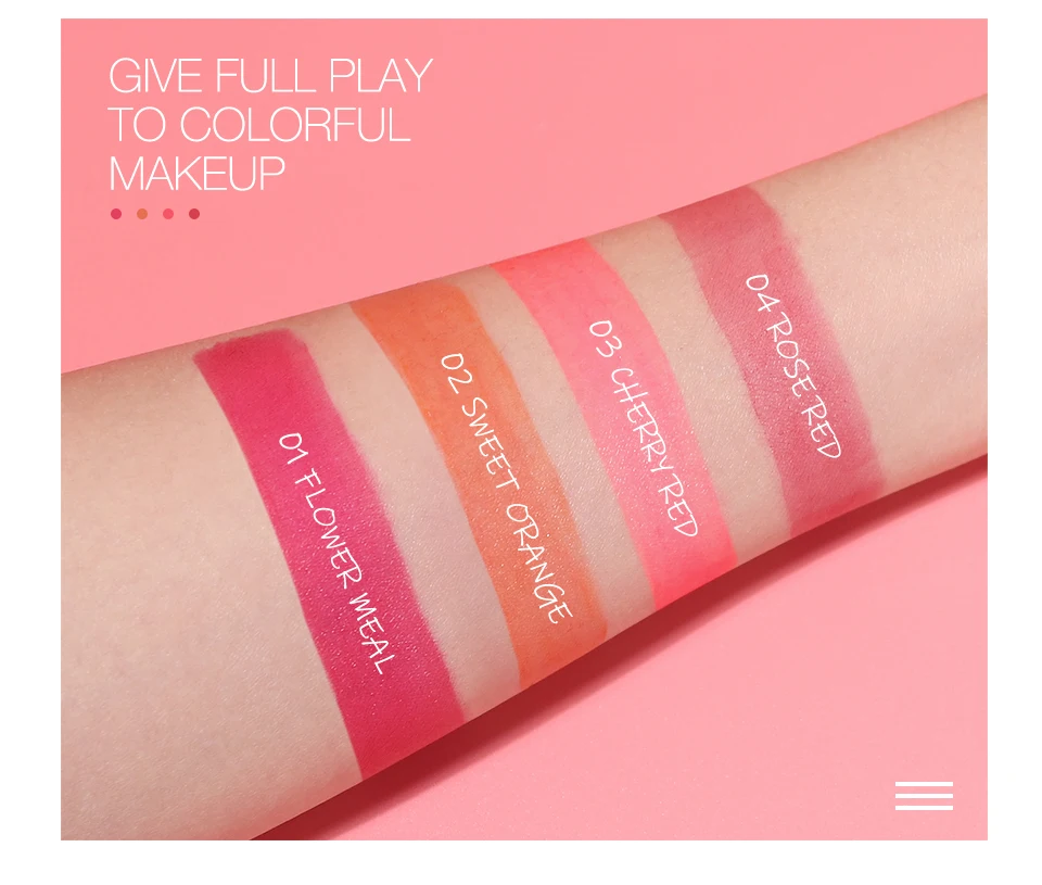 O.TWO.O 2 In 1 Lip Gloss+ Liquid Blusher Double Effect Long Lasting Waterproof 4 Colors Soft Silky Smooth Makeup